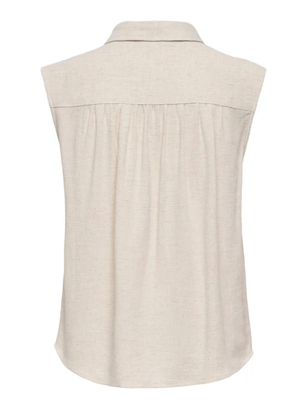 Only   ONLSIESTA S/L LINEN BL SHIRT PNT NOOS Kadın Gri Gömlek - 15367416 ürün görseli 1