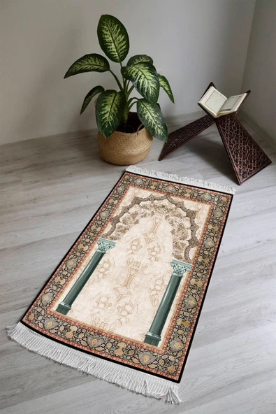 Dijital Baskı Kaymaz Tabanlı Yıkanabilir Püsküllü Seccade SCD0019 RENKLİ 70 X 110 ürün görseli 1