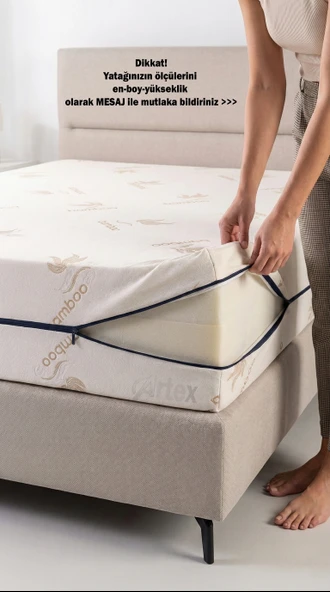 ARTEX Kılıf Bambu 180x200 Yatak Kılıfı Koruyucusu Örtüsü Fermuarlı Kapitone Fit Zippered Mattress Cover ürün görseli 1