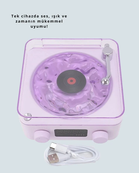 Bluetooth Retro Pikap Hoparlör – Projektörlü Gece Lambası - Resim 2