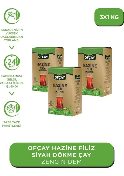 Ofçay Hazine Filiz Siyah Çay 1000 g 3’lü Paket ürün görseli 1