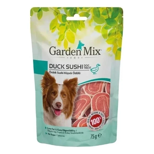 Garden Mix Ördekli Sushi Düşük Yağlı Şekersiz Köpek Ödül Maması 75 Gr ürün görseli 1