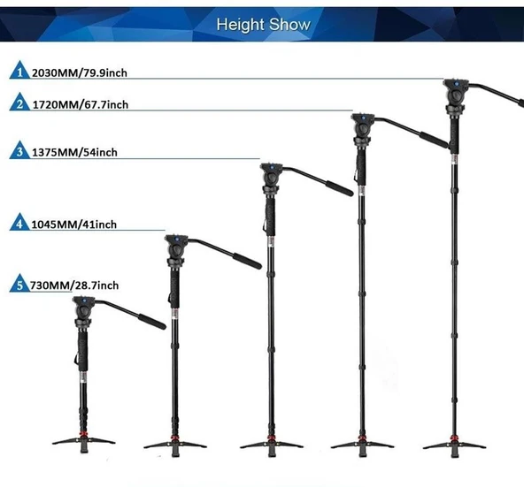 Digipod A-3205VH Video Monopod - Resim 5