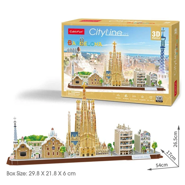 CubicFun Barcelona 3D Puzzle 186 Parça - Resim 3
