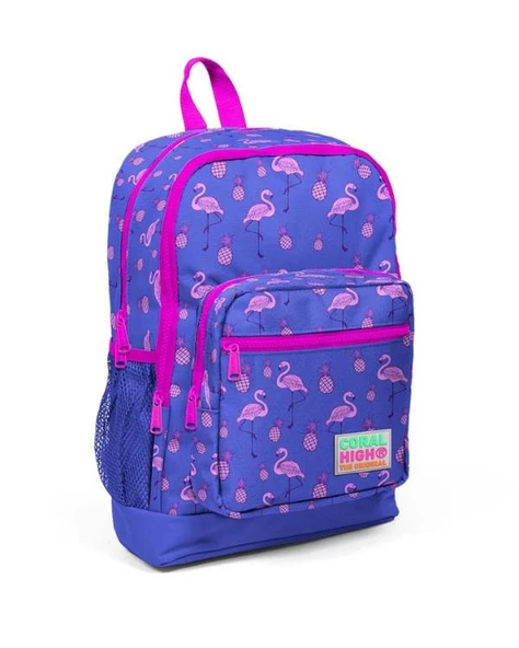 Coral High Kids Lacivert Pembe Flamingo Desenli Okul Çantası 23112 ürün görseli 1
