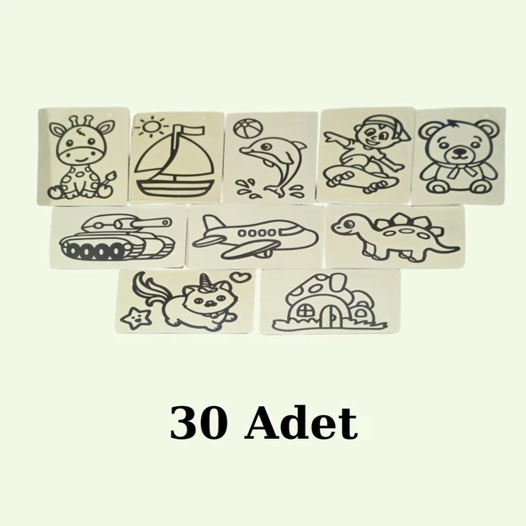 Kum Boyama Seti 30 Adet A5 Boyutunda (20x13.5) ürün görseli 1