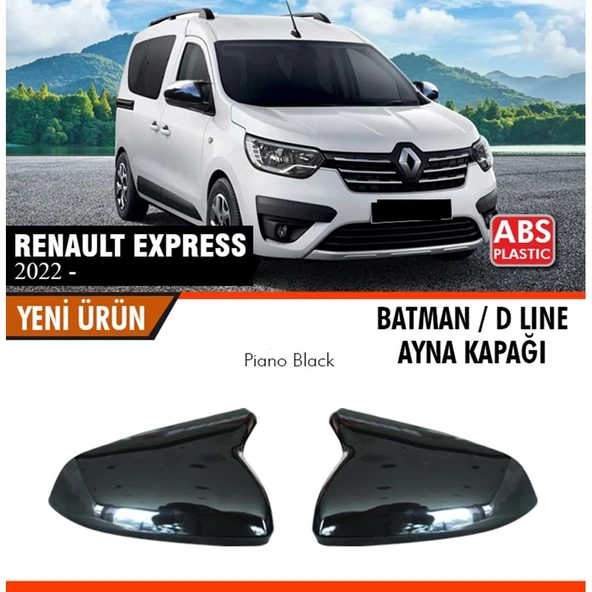 Renault Express Batman Ayna Kapağı Piano Black / 2022- ürün görseli 1