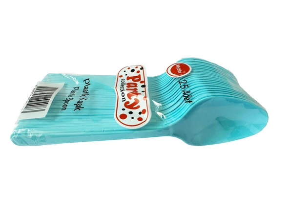 Plastik Turkuaz Renk Kaşık - Parti Davet Piknik Çorba Yemek Kaşığı - 18 Cm. - 25 Adetlik Paket ürün görseli 1
