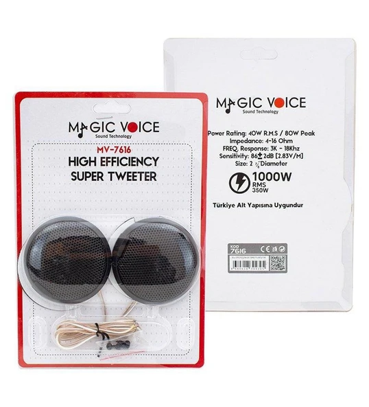 MagicVoice MV-7616 Slim Oto Tweeter 1000W - Resim 2