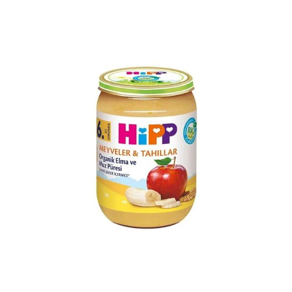 Hipp Kavanoz Maması Organik Elma Ve Muz Püresi 190 gr ürün görseli 1