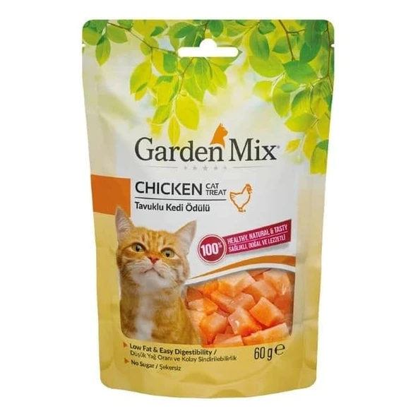 Garden Mix Tavuklu Düşük Yağlı Şekersiz Kedi Ödül Maması ürün görseli 1