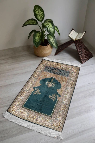 Dijital Baskı Kaymaz Tabanlı Yıkanabilir Püsküllü Seccade SCD0008 RENKLİ 70 X 110 ürün görseli 1