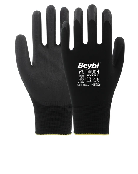 Beybi Pu Touch Poliüretan Kaplı Polyester Örme Eldiven 6lı Paket 8681780012524 ürün görseli 1