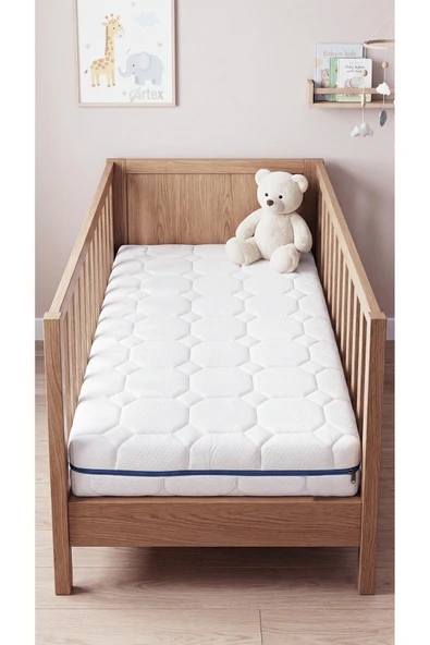 ARTEX 12Cm İnci Süngerli Bebek Çocuk Beşik Yatağı 60x120 Yıkanabilir Kılıflı Park Yatak Oyun Parkı ürün görseli 1