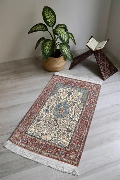 Dijital Baskı Kaymaz Tabanlı Yıkanabilir Püsküllü Seccade SCD0013 RENKLİ 70 X 110 ürün görseli 1