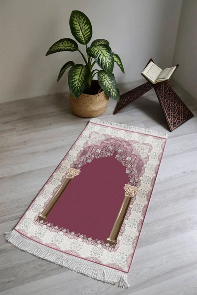 Dijital Baskı Kaymaz Tabanlı Yıkanabilir Püsküllü Seccade SCD0017 RENKLİ 70 X 110 ürün görseli 1