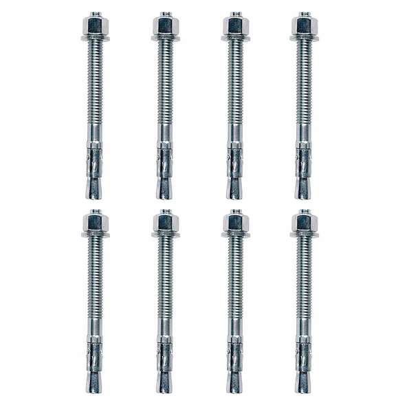 Klipsli Çelik Dübel M16x145 mm 8 Adet Set Güçlü Sabitleme Beton Tuğla Uyumlu Montaj Dübeli ürün görseli 1