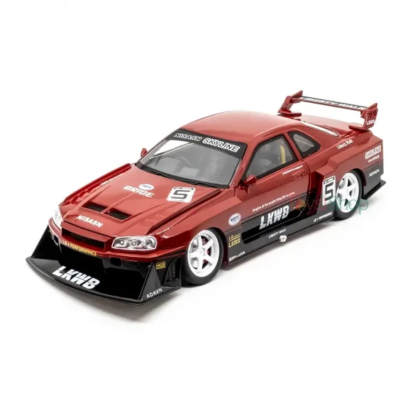 Hobbiez World Nissan Skyline GT-R R34 Liberty Walk Kırmızı- 1901-411A  1:24 Model Araba ürün görseli 1