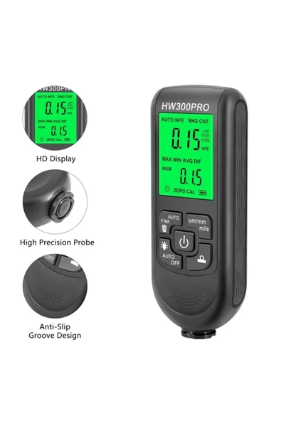HW-300PRO Araba Boyası Film Otomatik Kalınlık Ölçer 0-2000UM Fe & NFe Kaplama Kalınlık Test Cihazı M ürün görseli 1