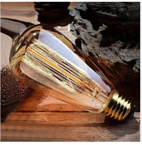 Edison Flemanlı ST64 Rustik 40W E27 Duy Dekoratif Armut Ampul ürün görseli 1