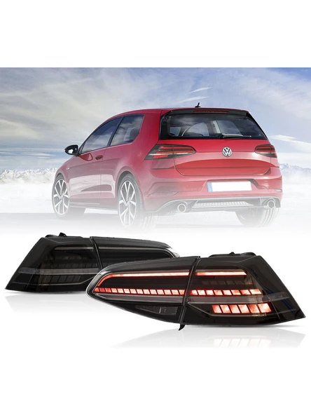 vw golf 7 uyumlu 7.5 dizayn kayar sinyal füme ledli stop ürün görseli 1
