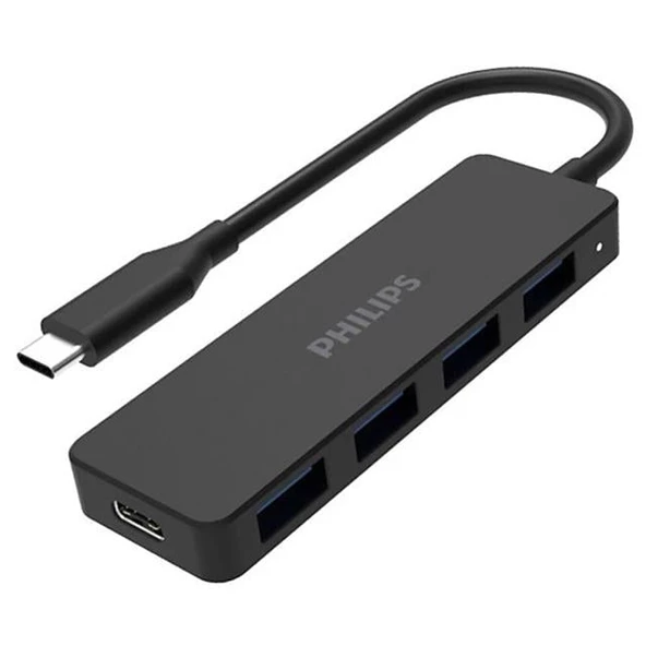Philips SWR1603G/93 Siyah 20 Cm Kablolu Type-C To 4Xusb 3.0 Çoklayıcı ürün görseli 1