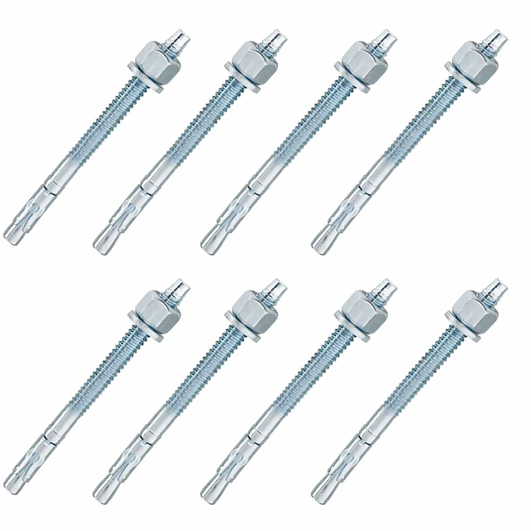 Klipsli Çelik Dübel M12x150 mm 8 Adet Set Beton Tuğla Uyumlu Güçlü Sabitleme Vida Uyumlu Montaj Seti ürün görseli 1