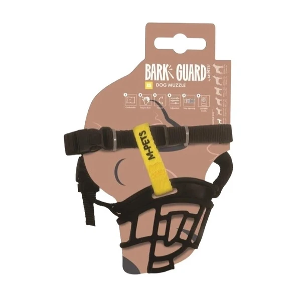 M-Pets Bark Guard Ağızlık Xs Black/yellow ürün görseli 1