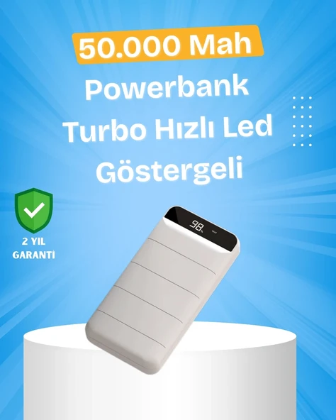 Çoklu Cihaz Uyumlu LED Ekranlı 50000 mAh Powerbank ürün görseli 1