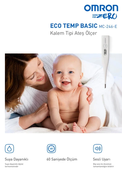 Omron Eco Temp Basic, Suya Dayanıklı Beden Tipi Ateş Ölçer - Resim 3