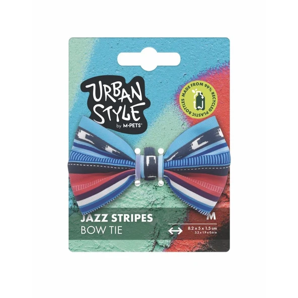 M-Pets Urban Style Jazz Stripes Kedi Papyonu M ürün görseli 1