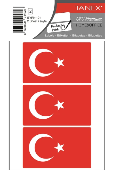 Tanex Byrk-101 Türk Bayrağı 80x48mm 6 Lı Paket ürün görseli 1