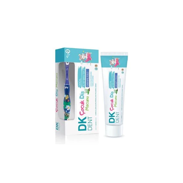 Dkdent Doğal Aloe Vera Özlü Çocuk Diş Macunu +3 Yaş 50 ml + Diş Fırçası ürün görseli 1