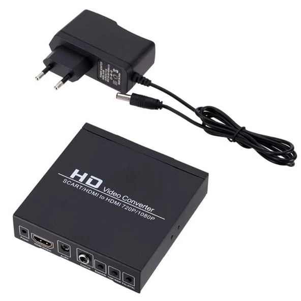 Powermaster PM-14366 Adaptörlü Scart-HDMI To HDMI Çevirici ürün görseli 1