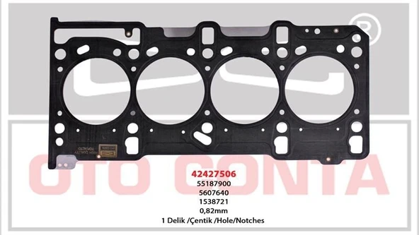 OTOCONTA SILINDIR KAPAK CONTA (1 CENTIK) FIAT ALBEA DOBLO LINEA FIORINO 1.3 JTD (EURO 5) OPEL  ASTRA G-H CORS 188 A9.000 - 199 A3.000-Y13 DT -Z13 DT -DTJ ürün görseli 1