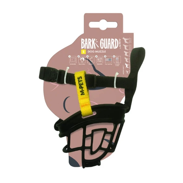 M-Pets Bark Guard Ağızlık S Black Yellow ürün görseli 1