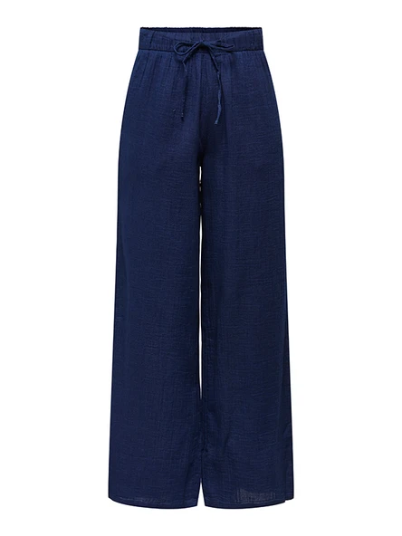 Only   ONLLEONI SEERSUCKER PULL UP PANTS WVN Kadın Blue Pantolon - 15367285 ürün görseli 1
