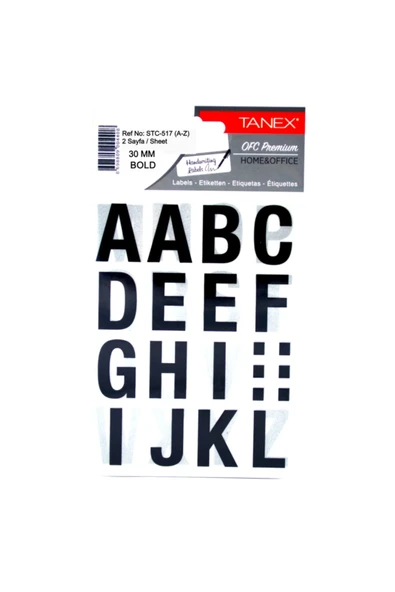 Tanex Stc-517 Harf Etiketi 30 Mm ( A-z ) 2 Sayfa ürün görseli 1