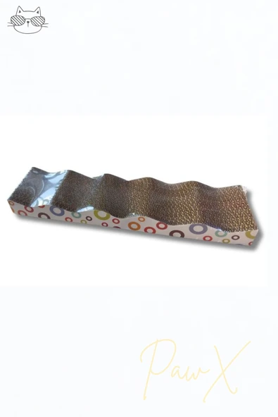 Dalgalı Karton Kedi Tırmalama Tahtası 44 x 11 x 4 cm – Kedi Nanesi Hediyeli ürün görseli 1