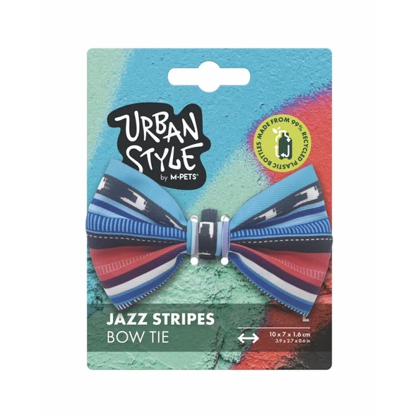 M-Pets Urban Style Jazz Stripes Kedi Papyonu L ürün görseli 1