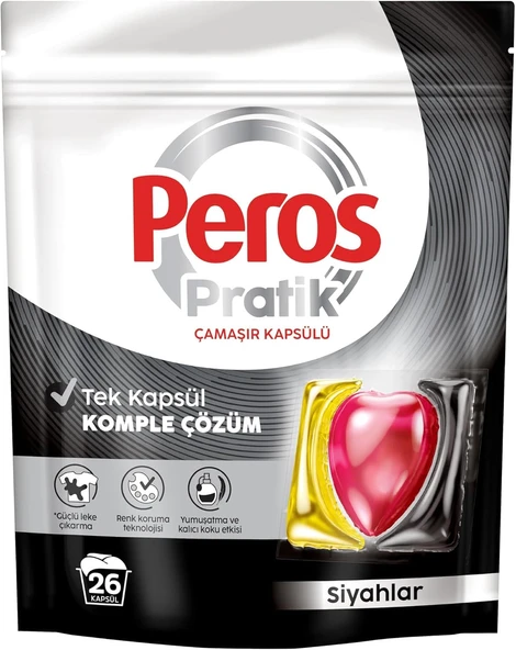 Peros Pratik Çamaşır Kapsülü 26 Yıkama Siyahlar ürün görseli 1