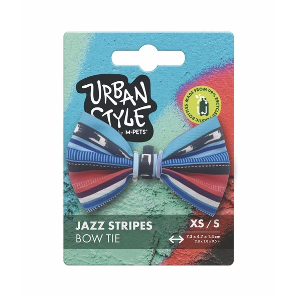 M-Pets Urban Style Jazz Stripes Kedi Papyonu XS-S ürün görseli 1