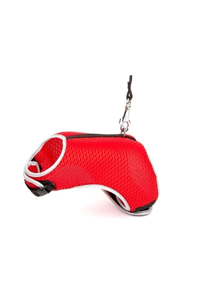 Cattie Havalı Dokumadan El Yapımı Kedi Göğüs & Gezdirme Takımı 1x25-35cm - Red ürün görseli 1
