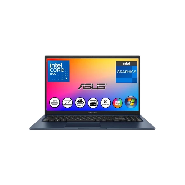 vivobook X1504VA 15 Core 7 150U 40 GB 1 Tb SSD 15.6'' Fullhd Windows 11 Pro Taşınabilir Dizüstü Bilgisayar Snertech ürün görseli 1