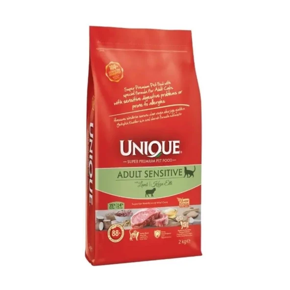 Unique Kuzulu Sensitive Düşük Tahıllı Yetişkin Kedi Maması 2 Kg ürün görseli 1