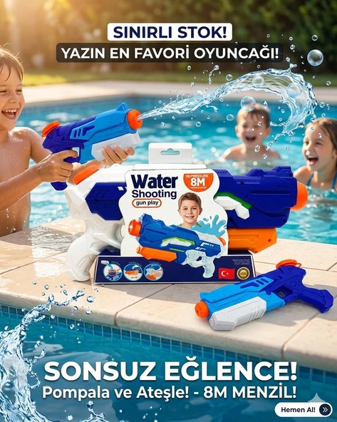 Pompalı Su Tabancası Kutulu Mavili - Resim 2
