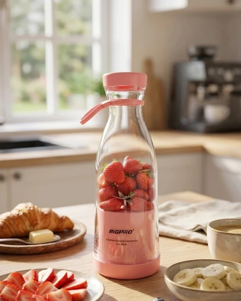 Kablosuz Taşınabilir Blender Smoothie Milkshake Hazırlama Tek Tuş Kullanım ürün görseli 1