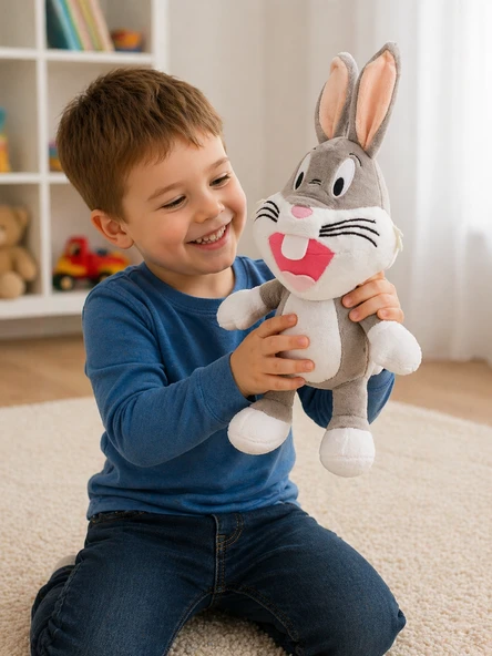20 CM Bugs Bunny Peluş Oyuncak Sevimli Tavşan Peluş Yumuşacık Hediye ve Koleksiyonluk ürün görseli 1