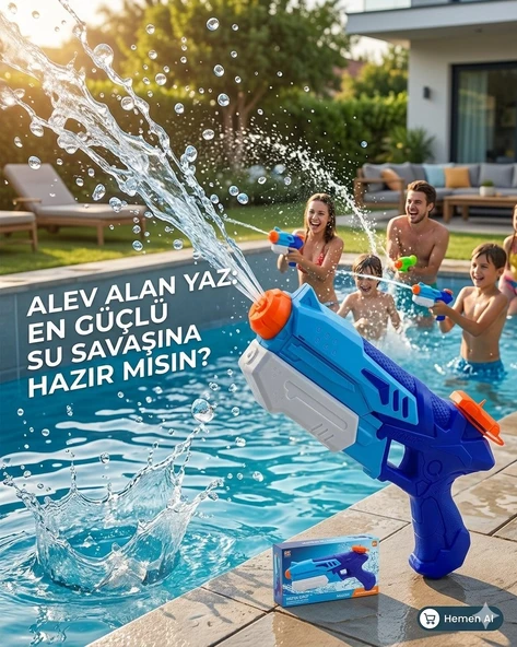 Pompalı Su Tabancası Mavili Renkli ürün görseli 1