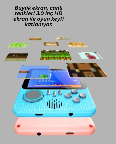 Şarjlı 3.5 İnç Retro Oyun Konsolu - Resim 3